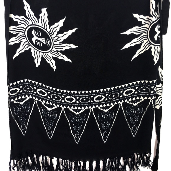 Fata Morgana Black/White Graphic Swim Sarong M - Picture 4 of 6